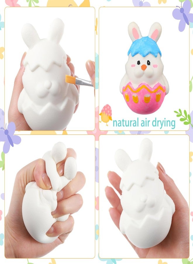 مجموعة ميني إنفلات لتزيين بيض عيد الفصح الأبيض (12 قطعة) - تتضمن ألعاب أرنب قابلة للضغط مع ألوان وفرشاة - مثالية لحشو سلال عيد الفصح، وأنشطة البحث عن البيض، وفنون الرسم، وهدايا الحفلات. - Image 3